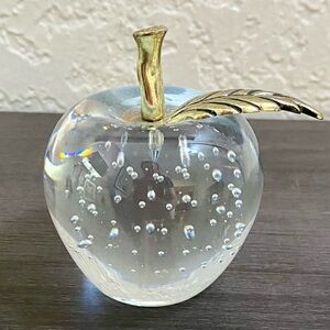 Vintage Albert Price Product Bubble Crystal Apple Paperweight